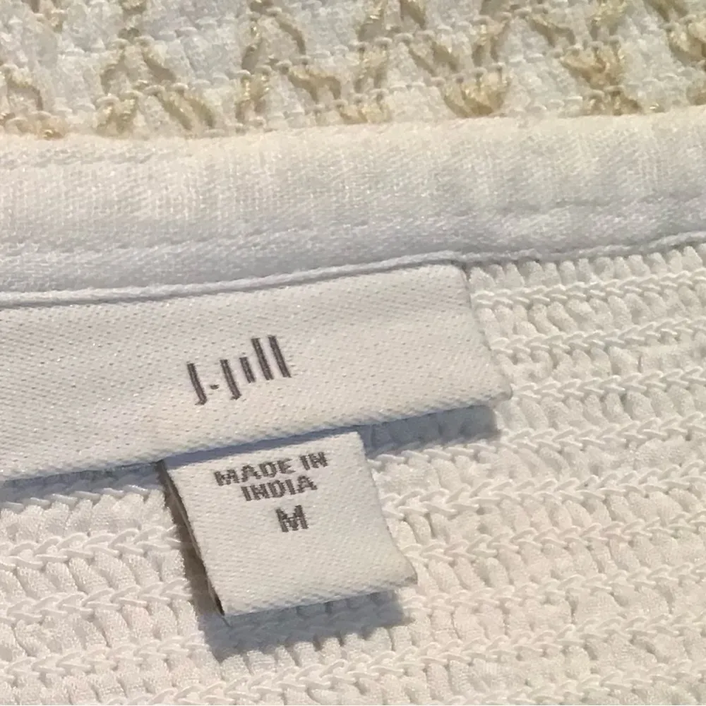 J. Jill White/Beige Sleeveless Embroidered Dress sz Medium‎ Fairy Core Whimsical White - Image 3