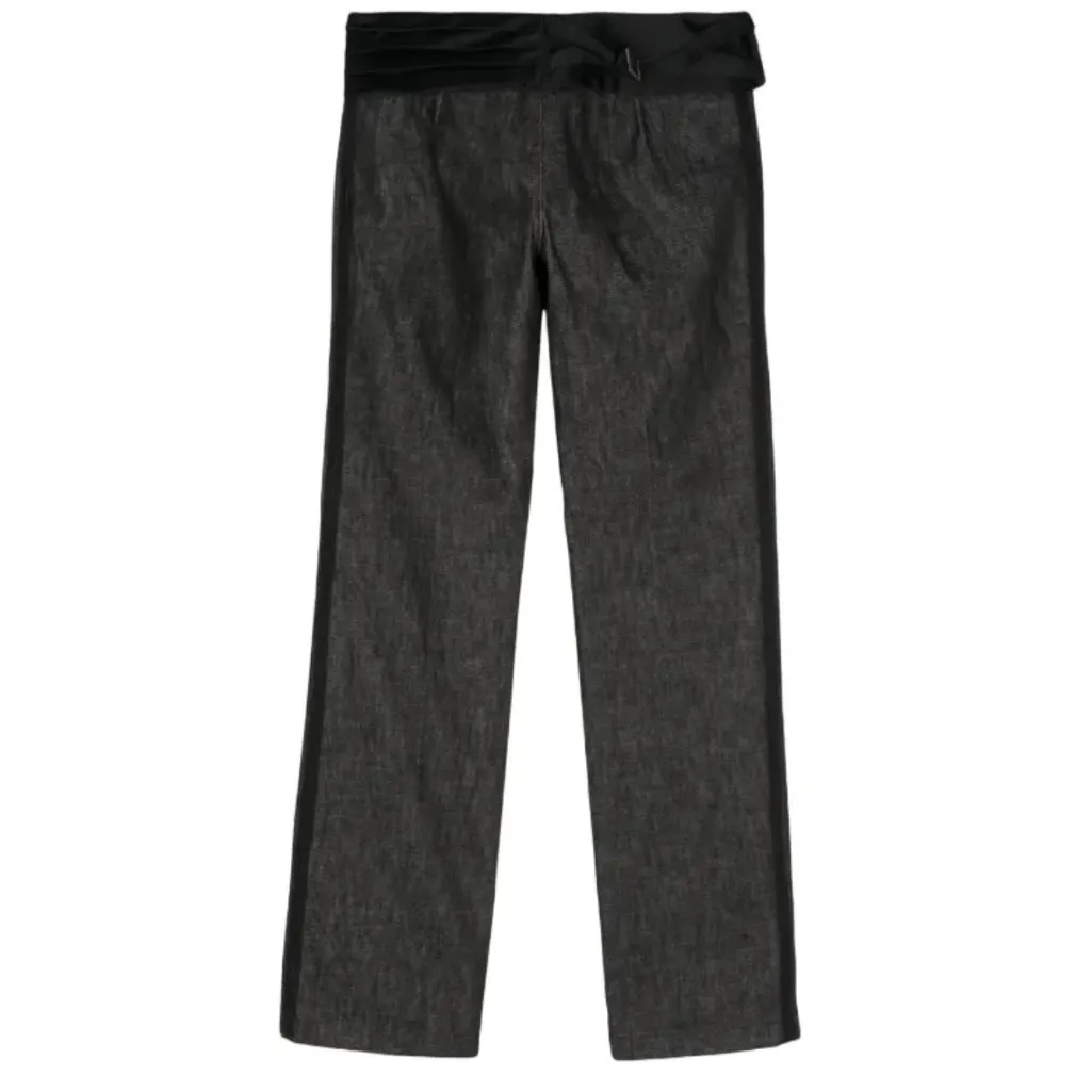 Dolce & Gabbana Wide-Leg Straight Trouser Jean Pant Cummerbund Tuxedo‎ Stripe 38 - Image 2
