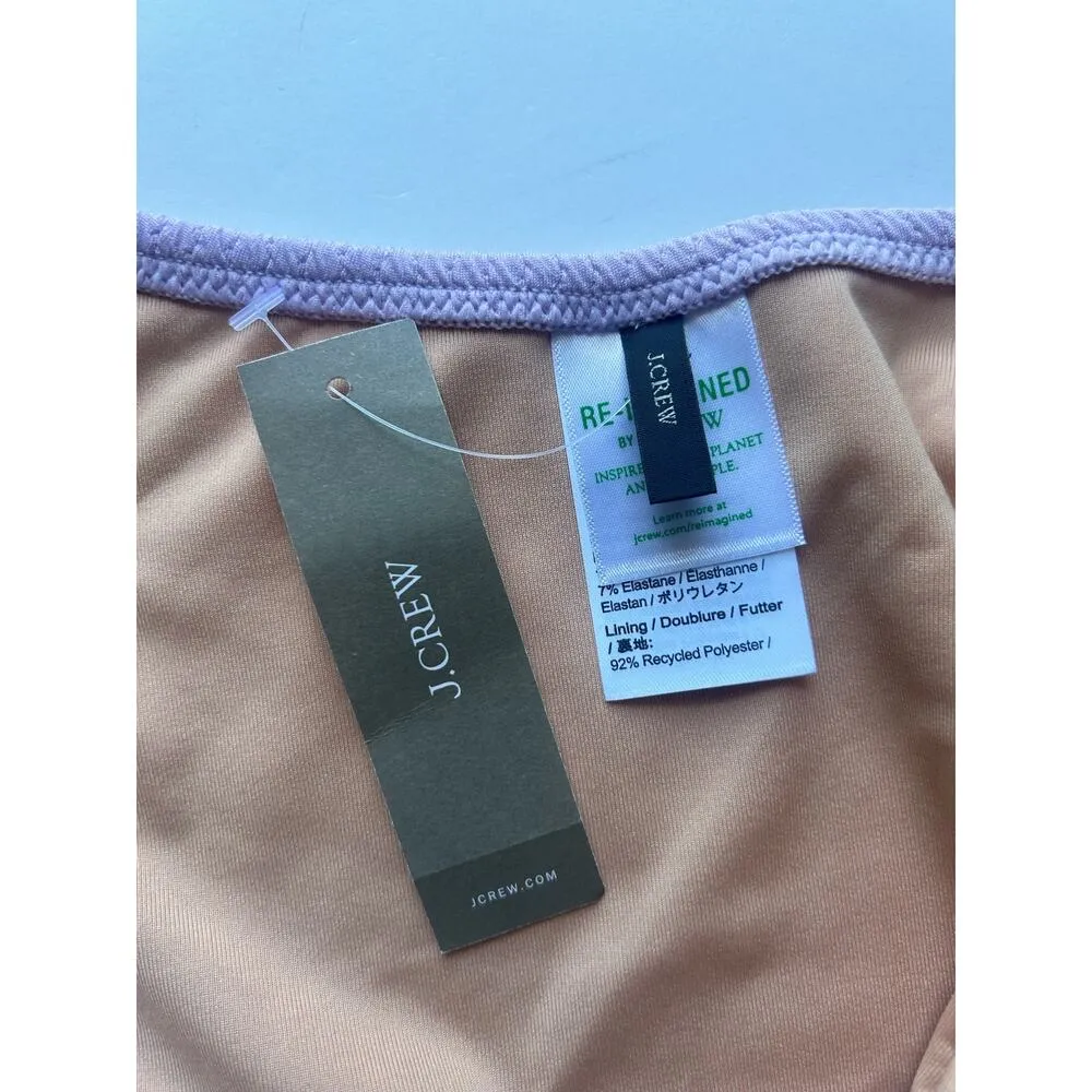 J. Crew Textured Curved-Waist Cheeky Bikini Bottoms Lavender XL New - Image 5