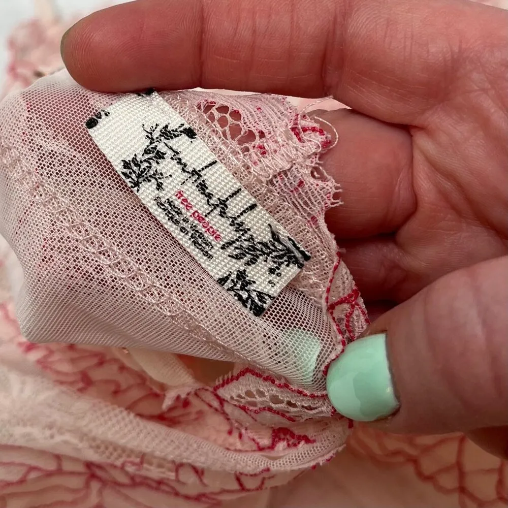 Free People Imtimately Sheer Floral Embroidered Pink Combo Lace Bralette Cami s - Image 6