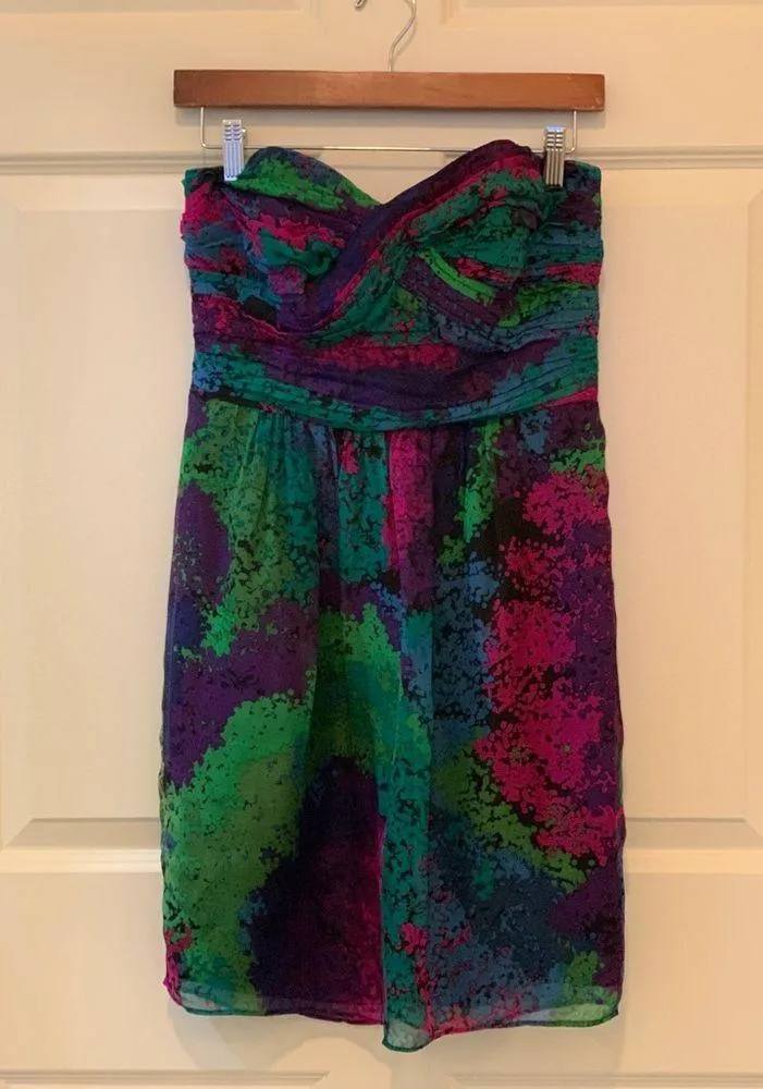 ShoShanna Multicolor Strapless Dress.   Size-6 - Image 2
