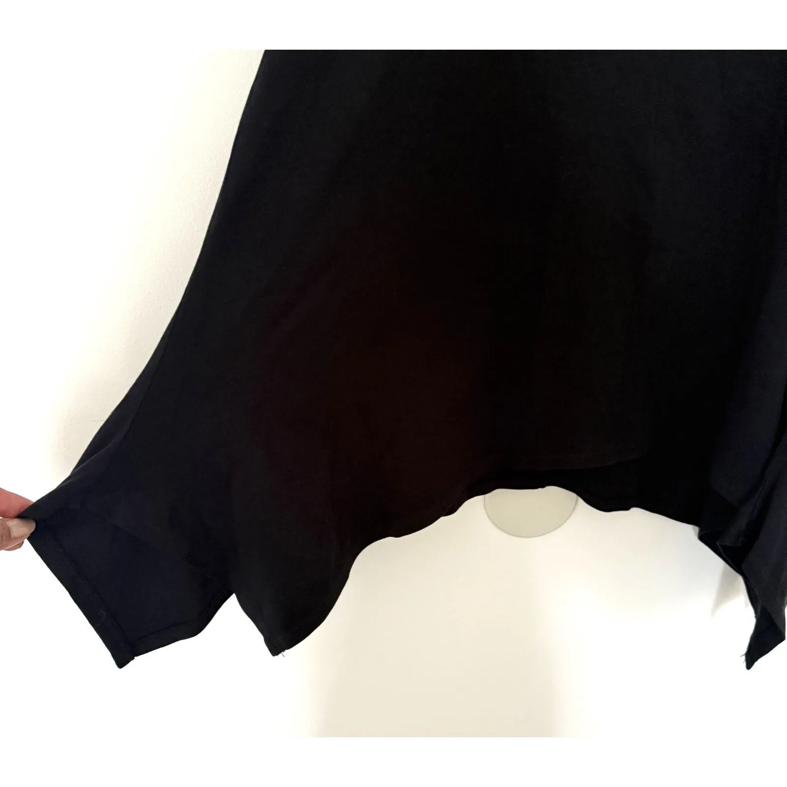 r Browning Black Pima Cotton Sleeveless Lagenlook Tunic Top Flowy Layering Sz M Size M - Image 3