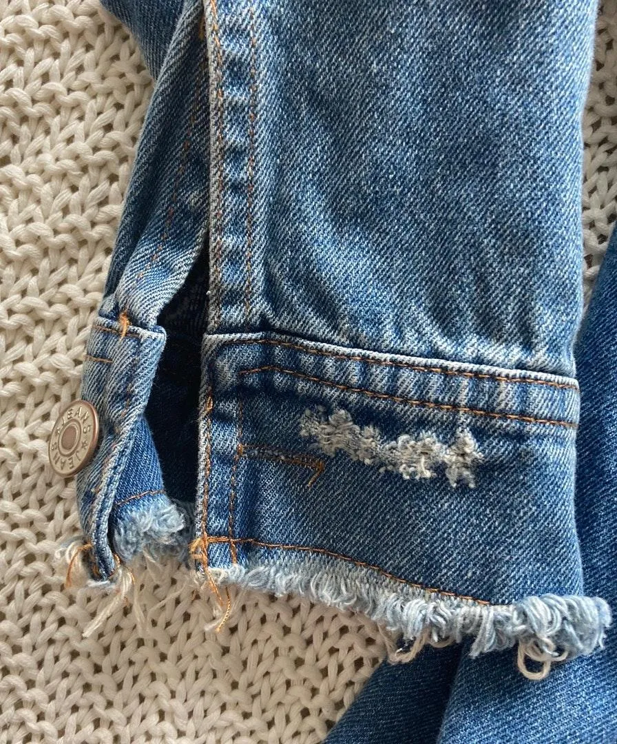 Boohoo Ivivi Lucy Longline Distressed Denim Jacket  - Image 5