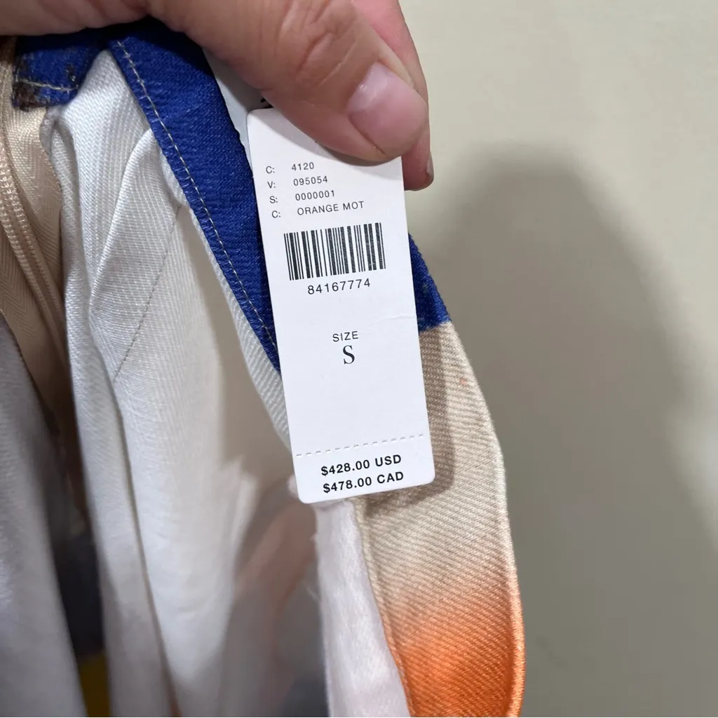 NWT Mehtap Elaidi Brushstroke Printed Denim Midi Skirt size small Anthropologie - Image 9