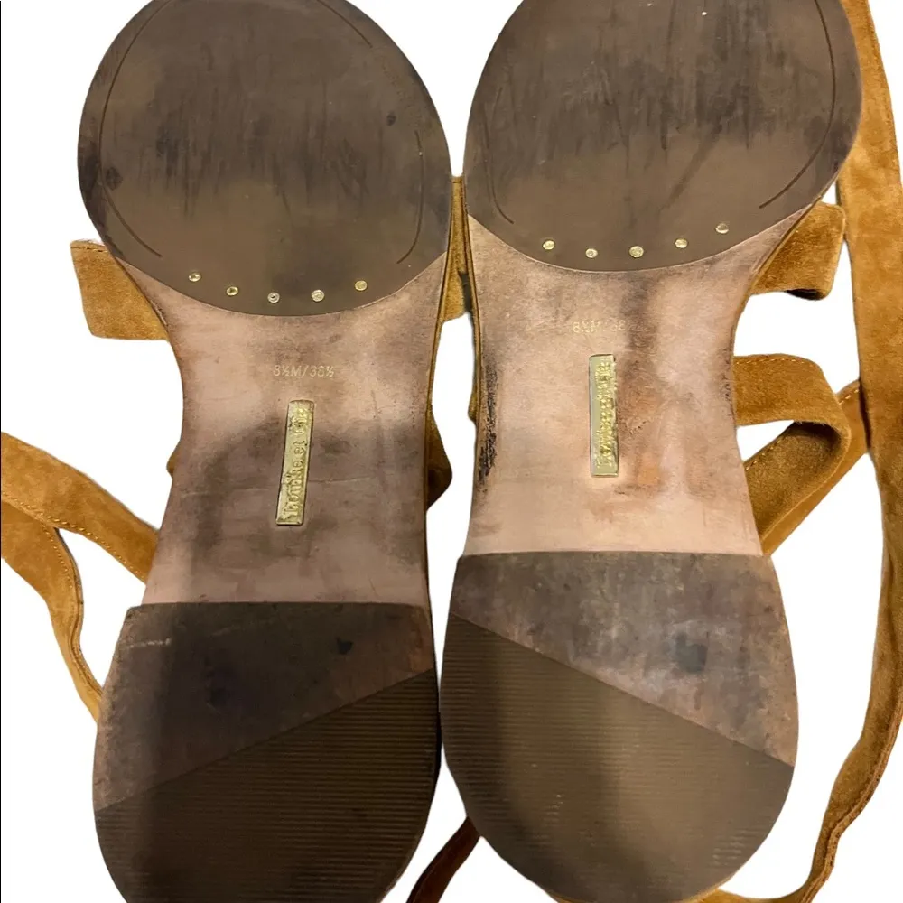 Louise et Cie Clover Sandal Tan
Suede Strappy Uppers Back Zip
Ankle Wrap 8.5 - Image 6