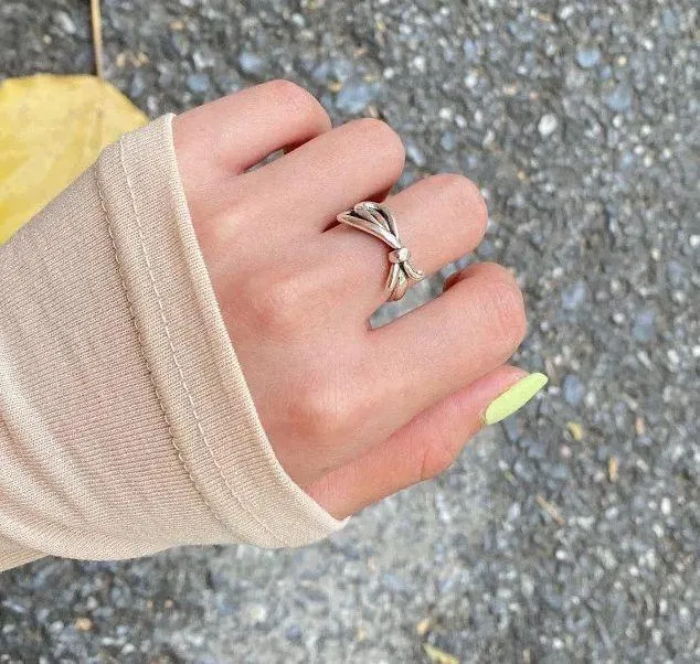 Bowl ring sterling silver ring silver ring stacking ring cute ring y2k ring dainty ring heart ring - Image 3