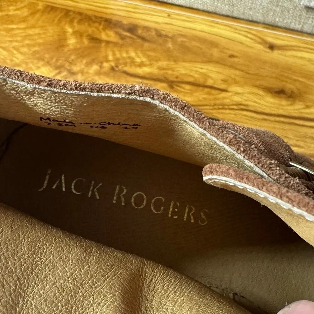 Jack Rogers Boot Women Size 7.5M Brown Izzy Suede Ankle Bootie Wedge Buckle Y2K - Image 8