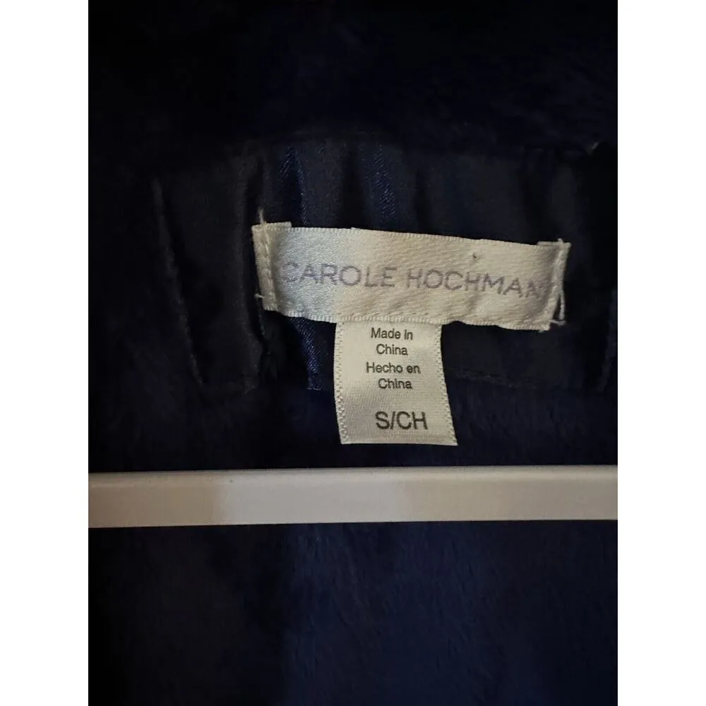 Carole Hochman Women’s Small Soft Plush Deep Blue Textured Long Wrap Robe Cozy - Image 3