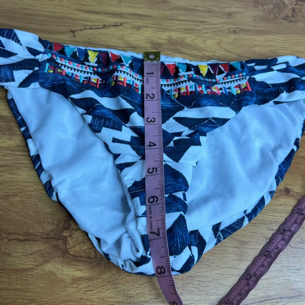 Lucky Brand Going South Bikini‎ Swim Bottoms Size S Embroidered Hipster NWT - Image 6