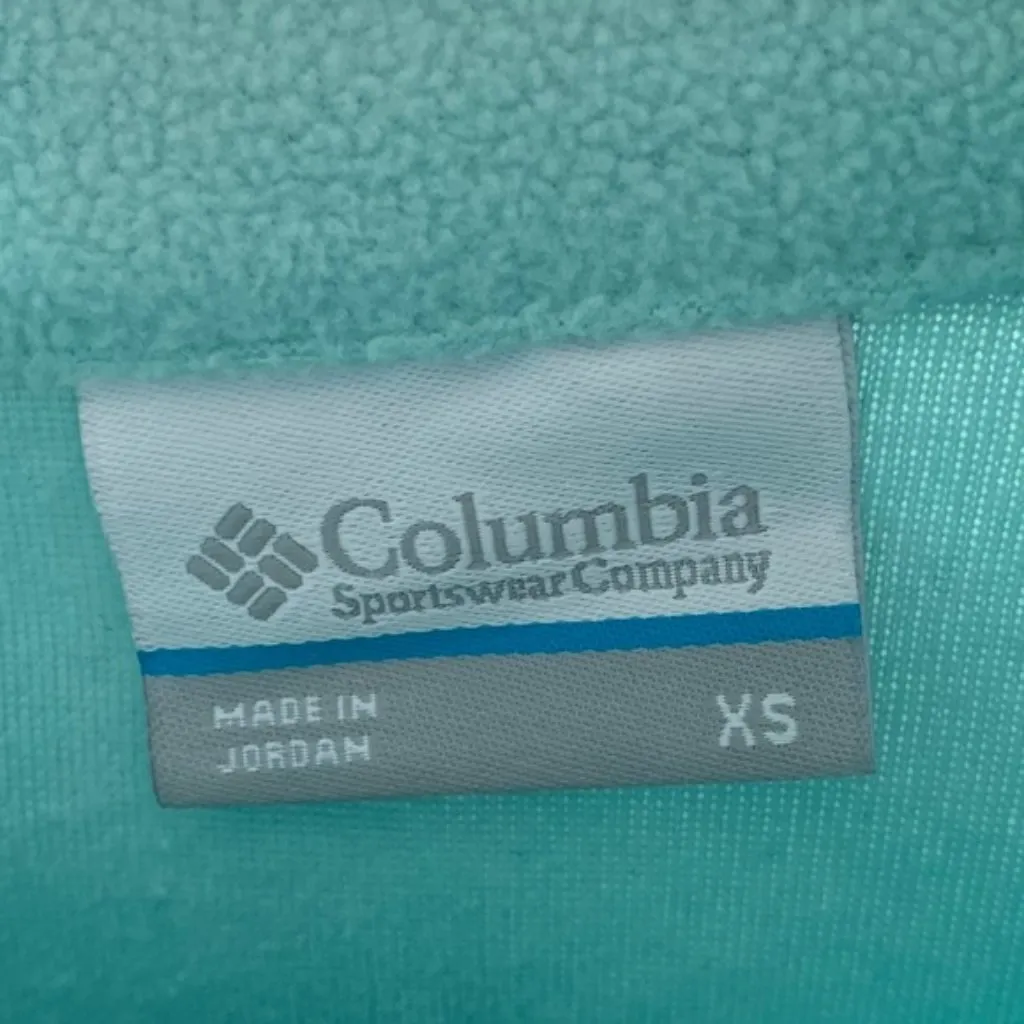 COLUMBIA Two Tone Blue Quarter Zip Long Sleeve Fleece Pullover - Image 3