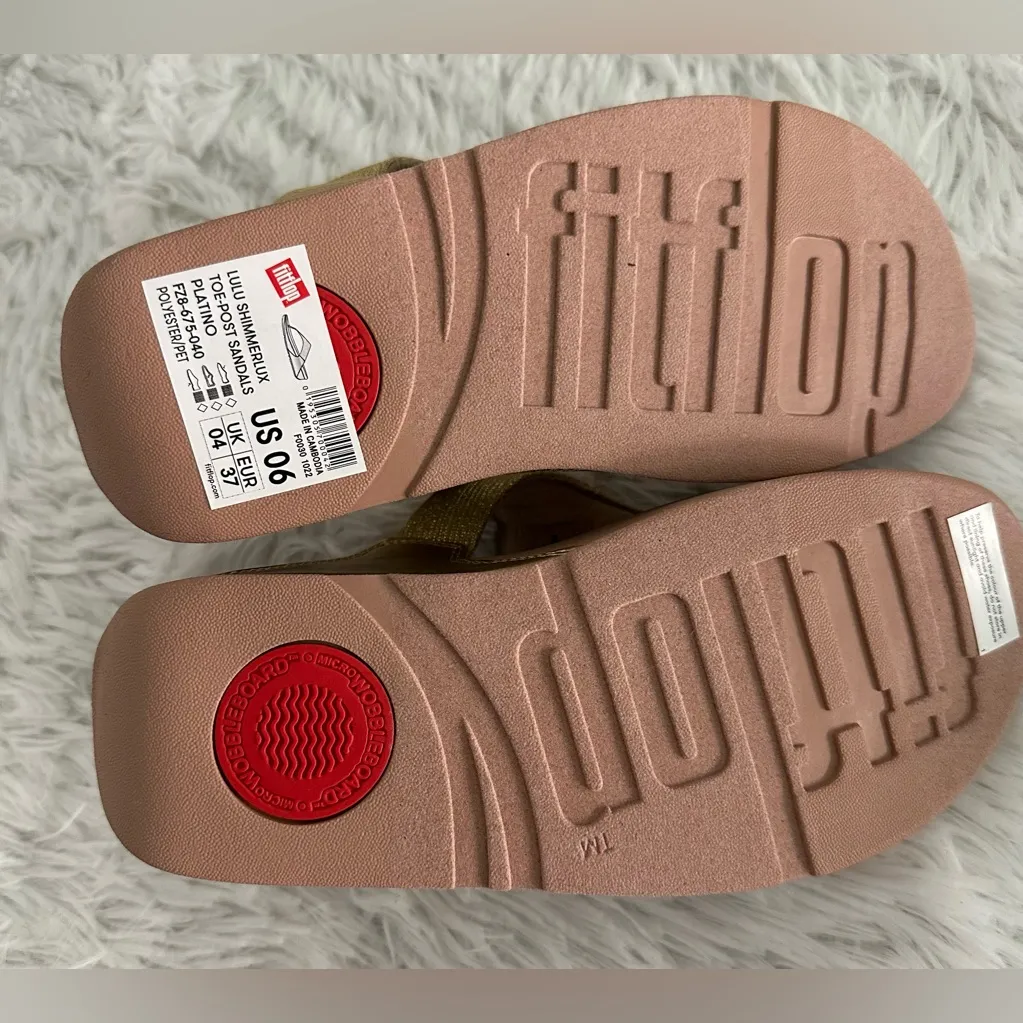 New FitFlop Fit Flop Women's‎ Lulu Shimmerlux wedge Sandals sz 6 - Image 4