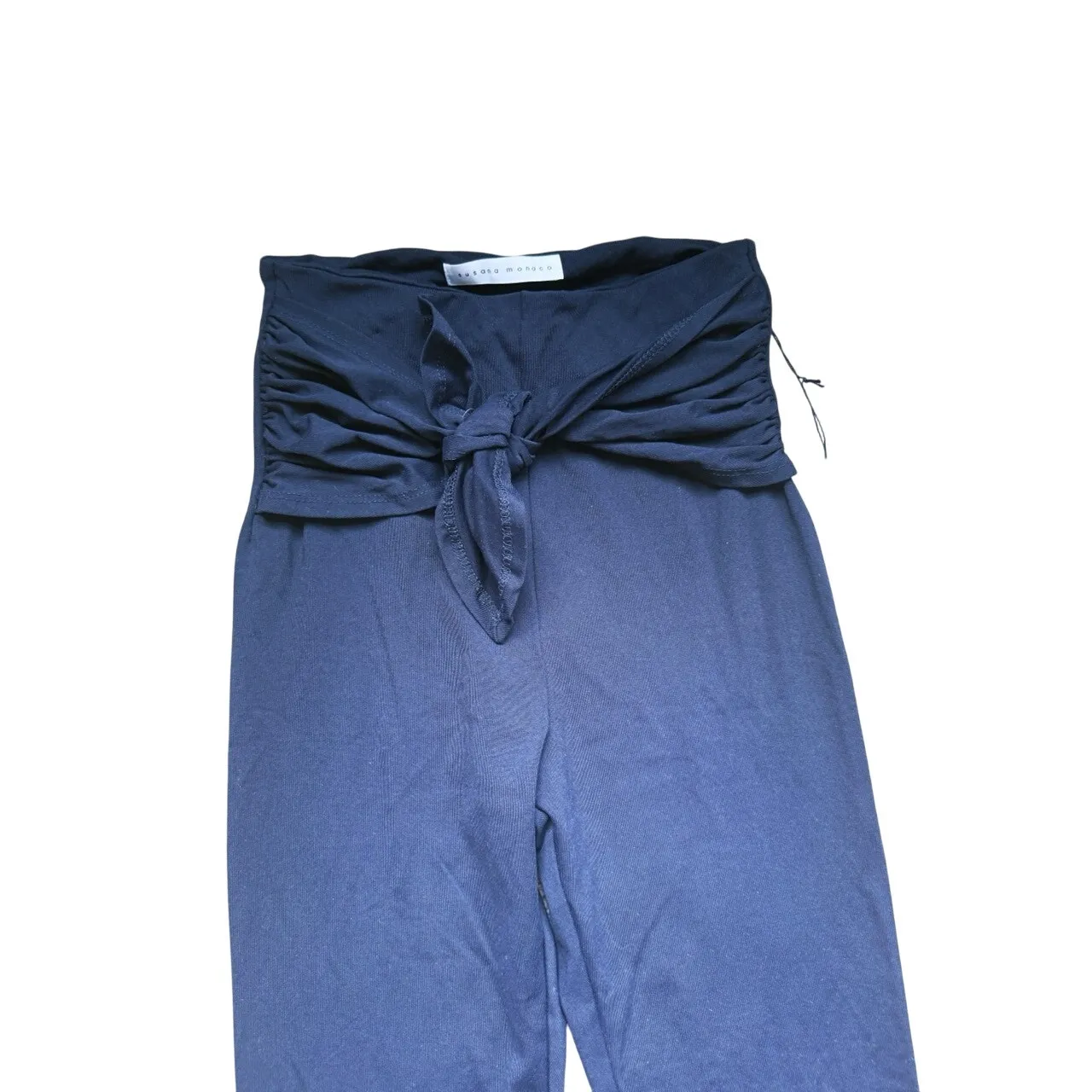 NWT Susana Monaco Travel Preppy Tie Waist Legging Pants S Navy Blue Athleisure - Image 6