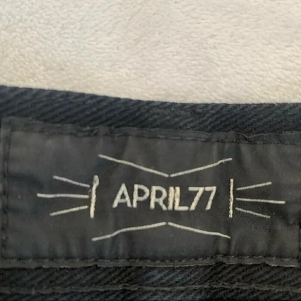 denim Womens Jean shorts butterfly buttons HIGH RISE 25 BLACK raw hem 𝅺APRIL77 - Image 12