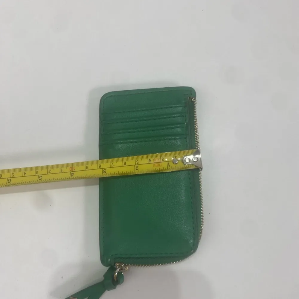 On 34th Green Card Case Side Zip Wallet Pocket Size Travel Light Weight 5.5x3'' - Image 5