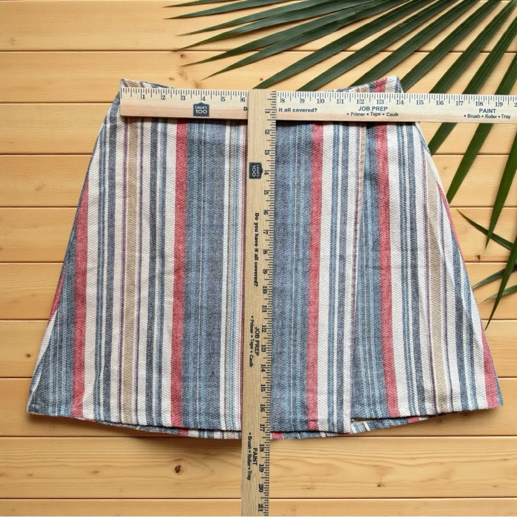 Anthropologie Porridge Clothing Striped Cotton Wrap Skirt - Size Small - Image 8
