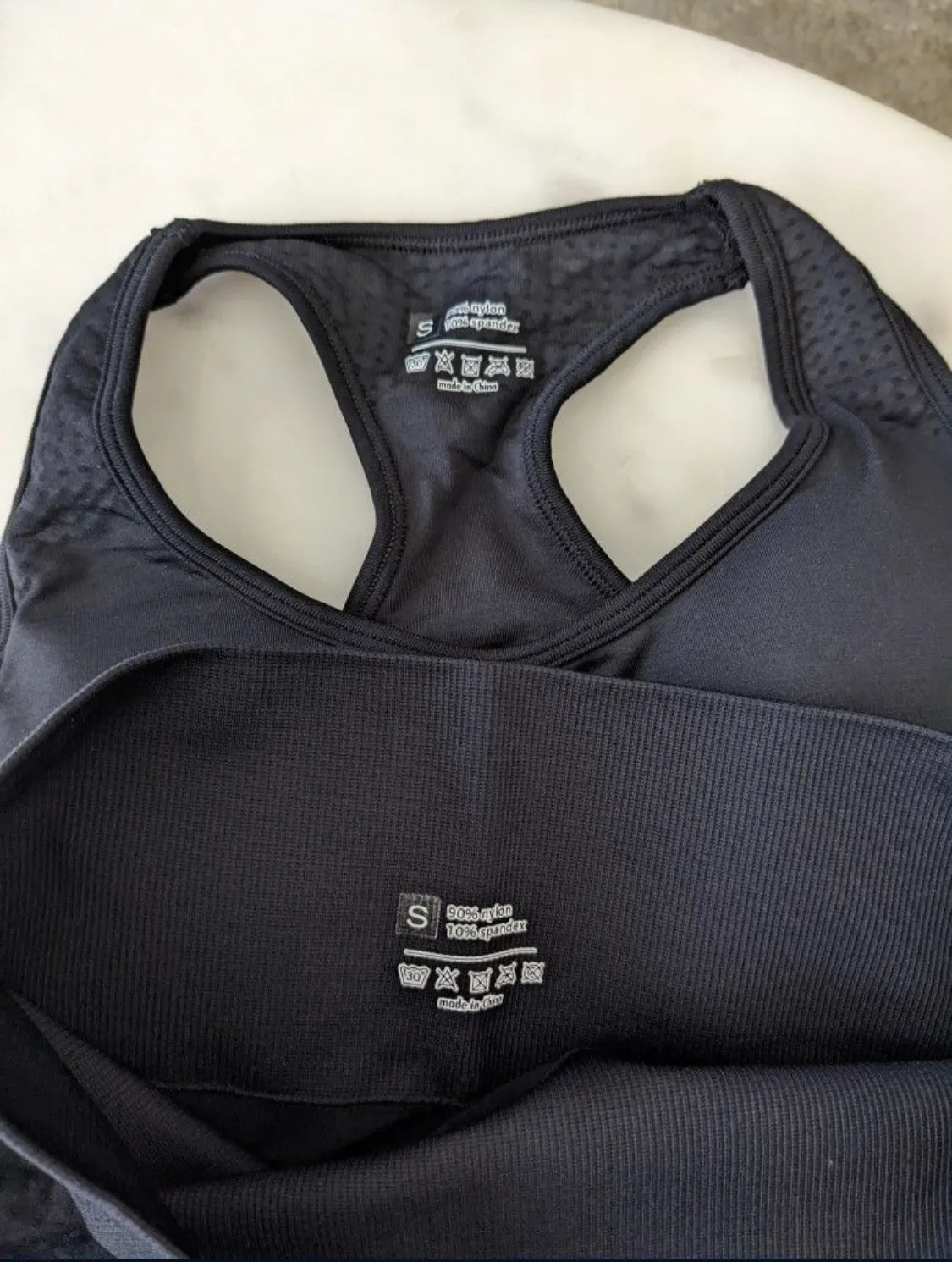 Yoga Basic Training Light Medium Performance Bra and Legging Set Black - Image 9