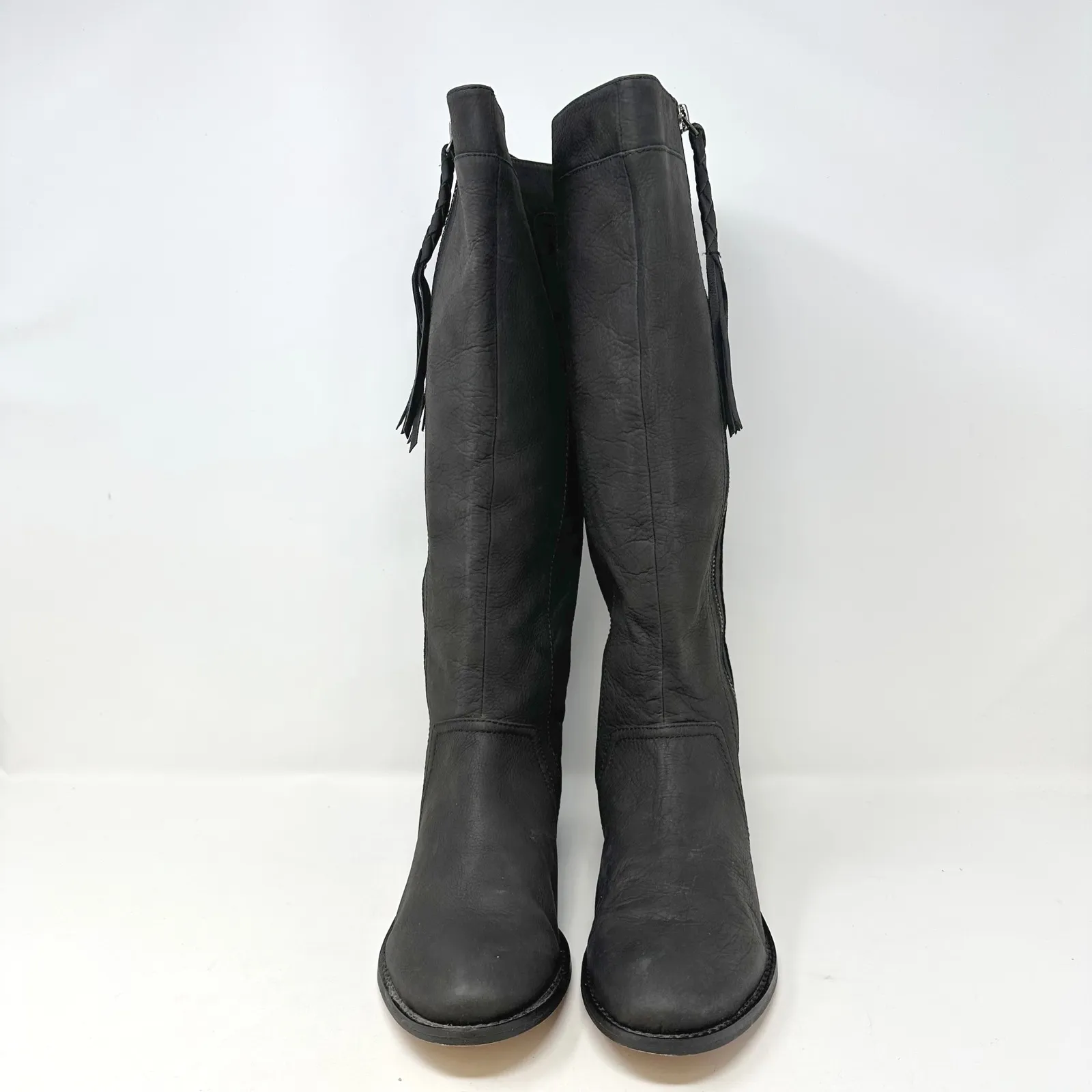 Ella Moss Rachel Tassel Knee High Leather‎ Boots Black Size 7 - Image 3