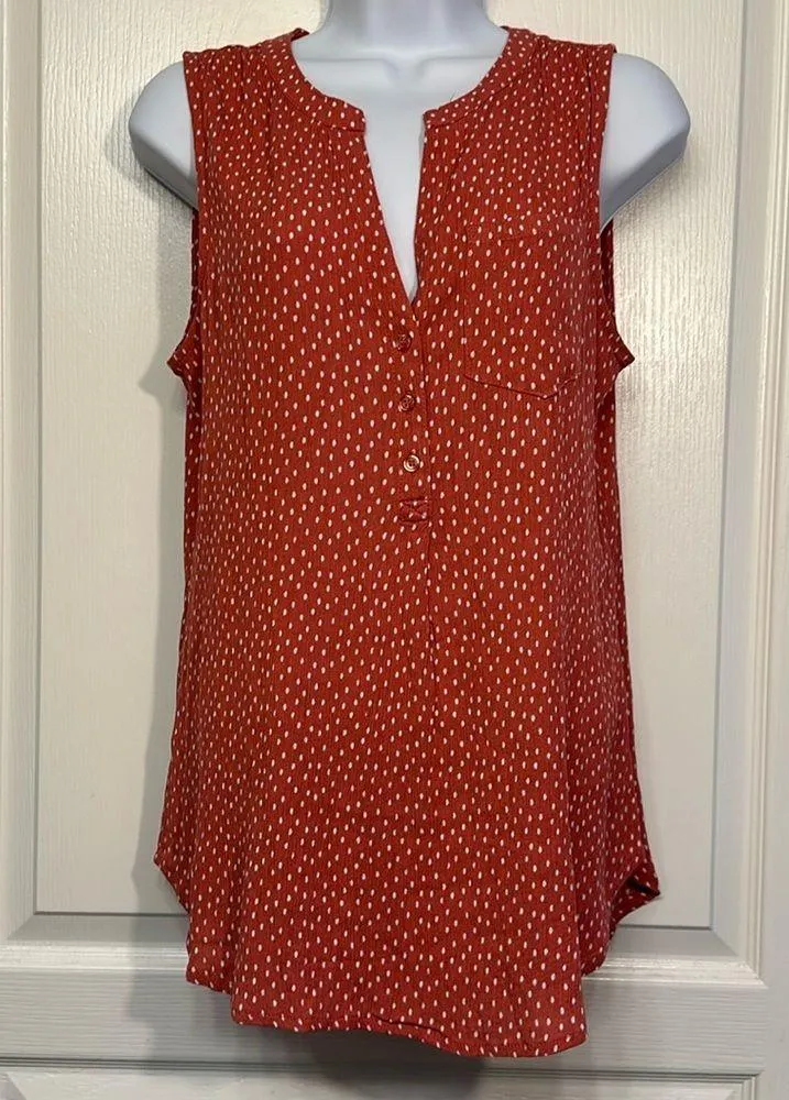 Market & Spruce Red Sleeveless Blouse Top Loose Fit Stitch Fix Medium NWT #1760 - Image 2