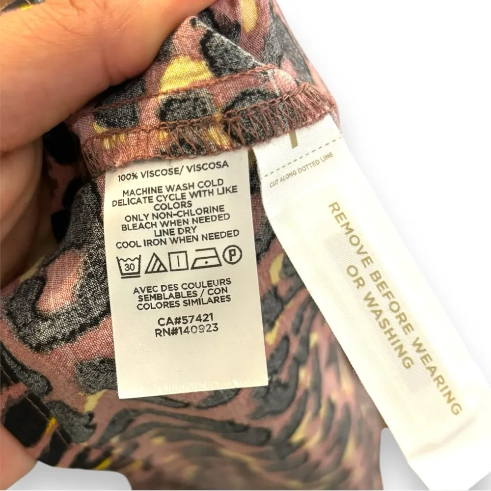 LOFT Brown Leopard Print Button Tiered Swing Dress - Medium - Image 8