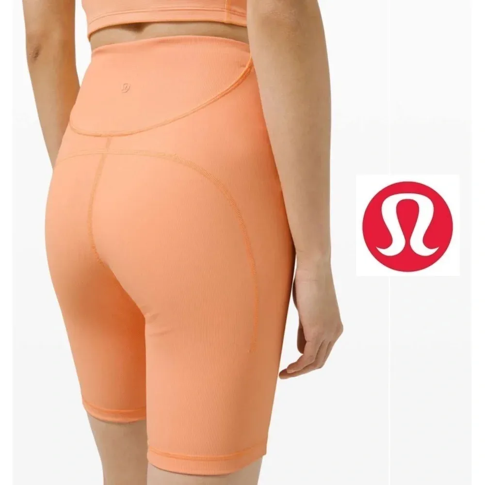 Lululemon Ribbed Contoured High-Rise Short 8"  
Malibu Peach Women’s Size 4 - Image 2