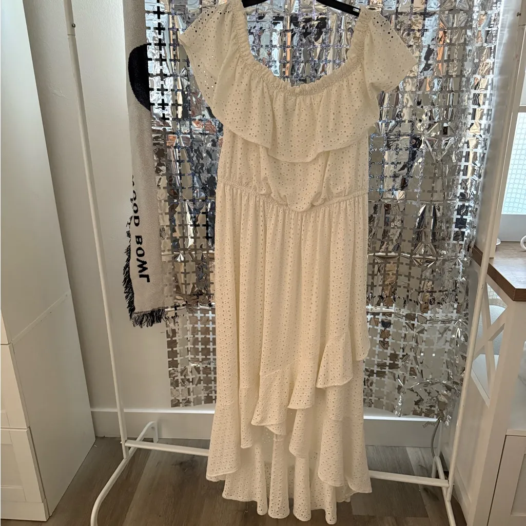 Lane Bryant Off-Shoulder White High Low Dress - Image 3