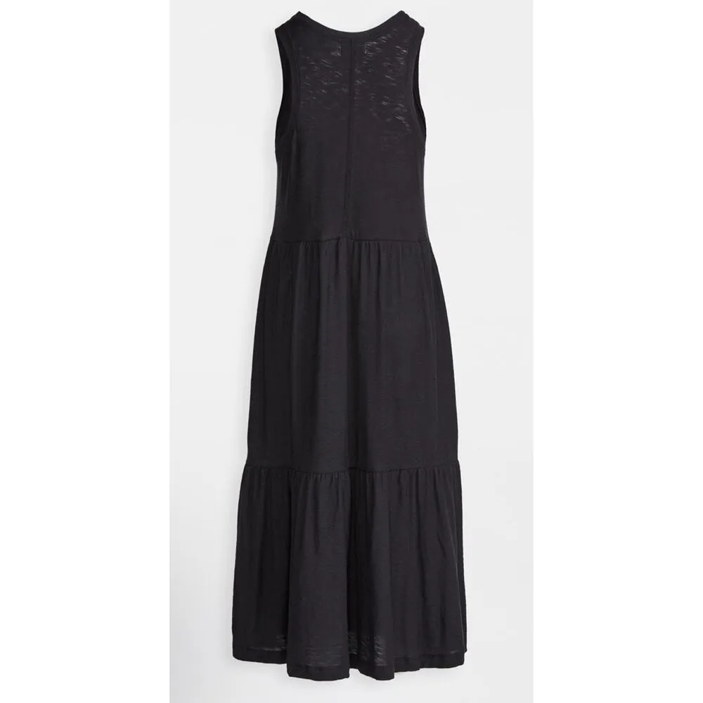 Nation LTD Melissa Dress Size S Neutral Pima Cotton Tiered Midi Lightweight - Image 3