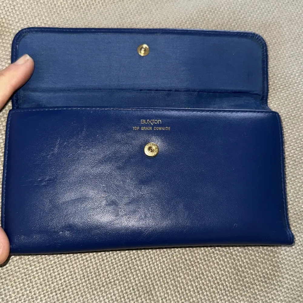 Buxton blue leather wallet with kisslock coin brand new - Image 3