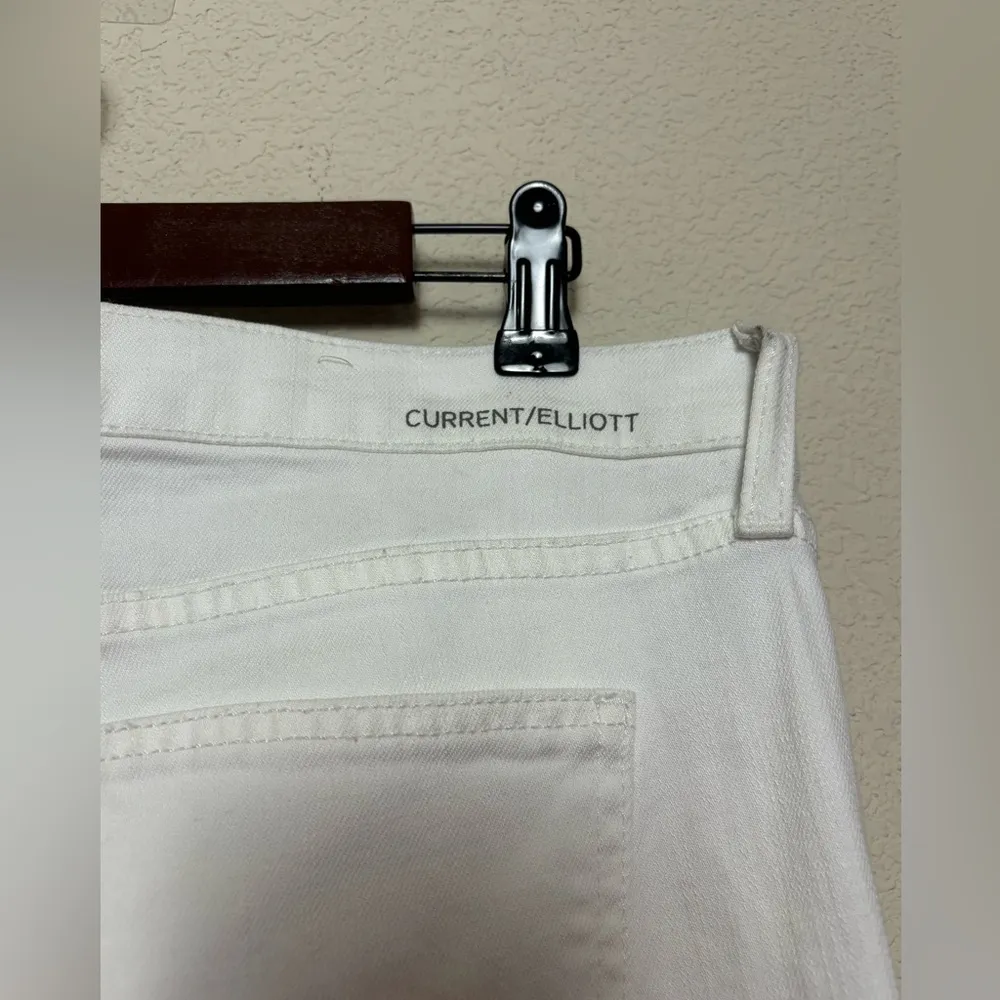 NWT Current/Elliot Sugar White Flip Flop Mid-Rise Bootcut Natural Hem Jeans 32 - Image 9