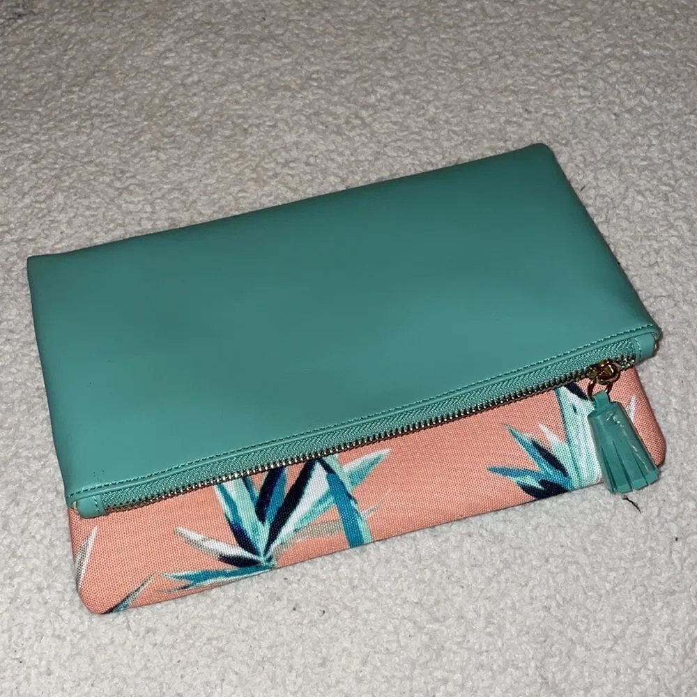 Rachel Pally Mint & Peach Tropical Clutch, NWOT - Image 3