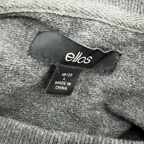 Ellos Cotton Blend Pearl Beaded Embellished Crew Neck Pullover Gray Sweater - Image 3