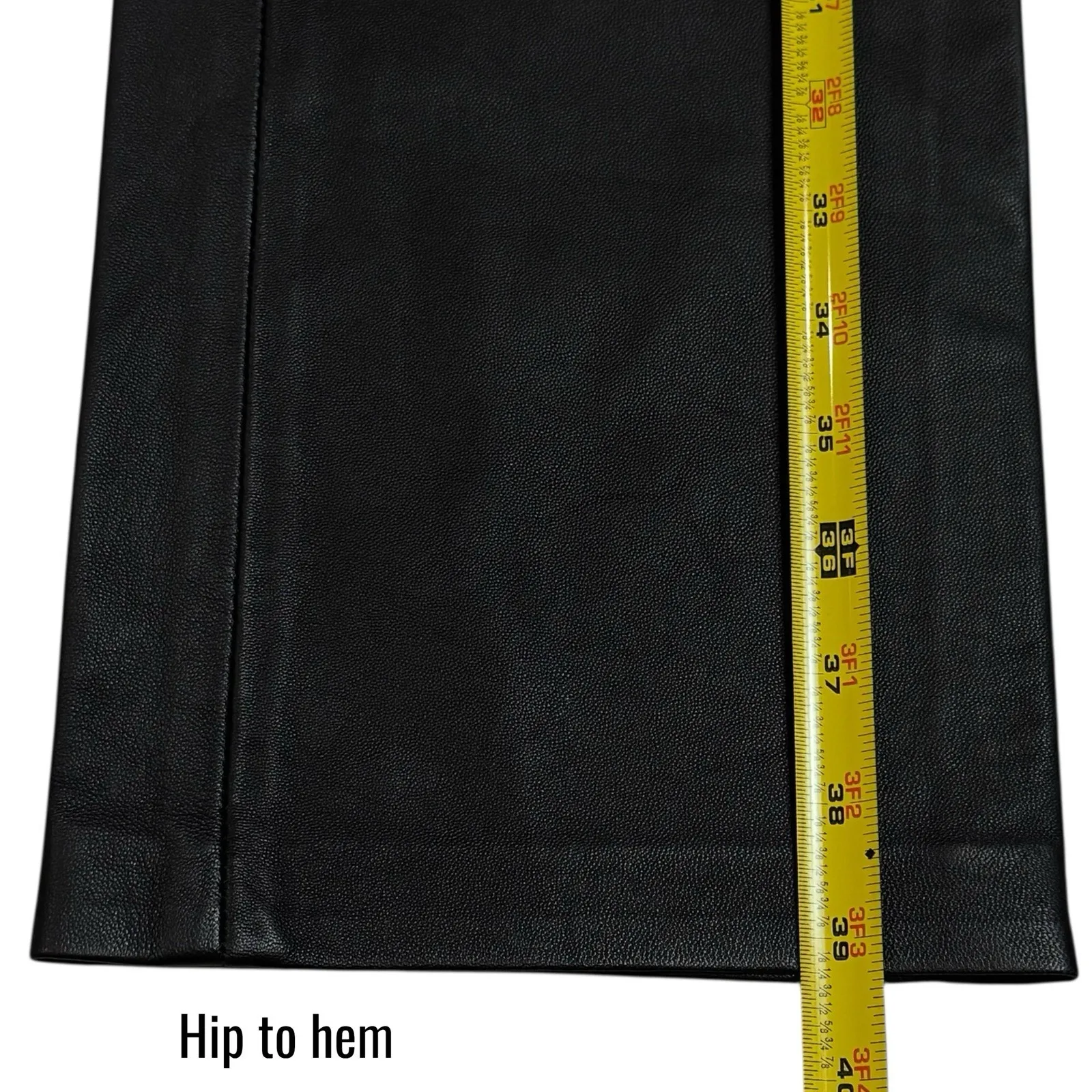 Anine Bing Connor Pants Black Lamb Leather High Rise Belted Straight Leg 40(M) - Image 13