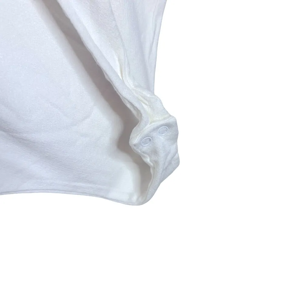 Naked Wardrobe Minimalist Basic Casual White Bodysuit - White Sz XL NWT - Image 5