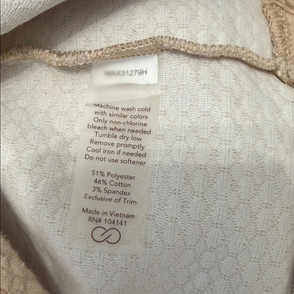 CALIA by Carrie Underwood Beige Cream peach Small Cozy Waffle Knit Sweatshirt Orange - Image 8