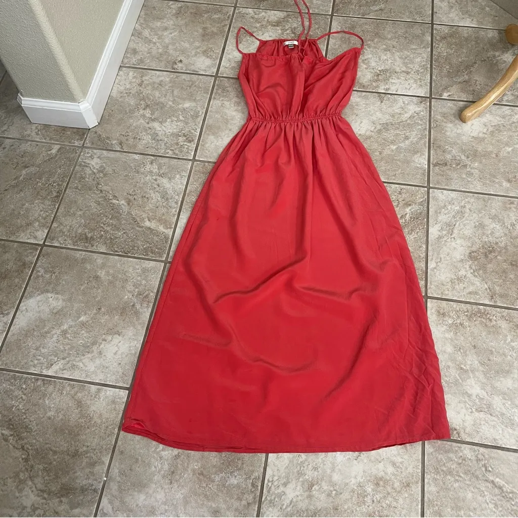 J Crew Coral Peach  Silk Chiffon Maxi Gown in Coral, Women's Size‎ 2 Petite - Image 7