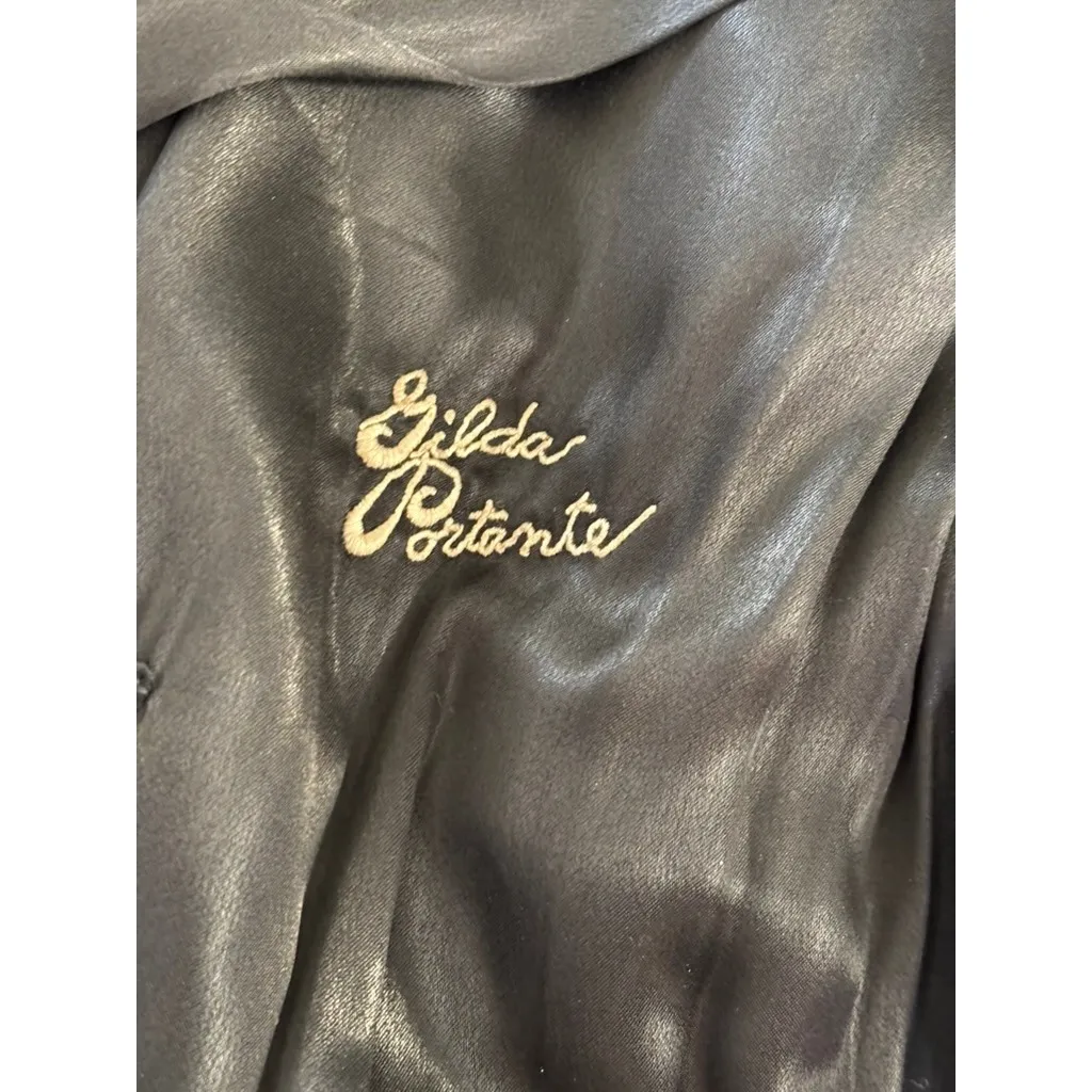 Vintage Custom Persian Lamb Broadtail Coat 1950s? Large? Bell Sleeves Mid Length Black - Image 15