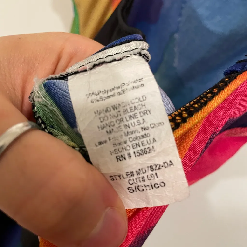 Chic Vibrant Multicolor Midi Dress Red - Image 3