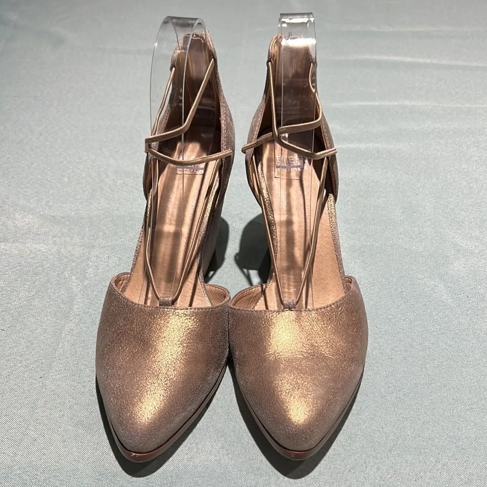 Eileen Fisher Ghillie‎ Rope Pump Heel Sandal Platinum Size 8.5 B48 - Image 4