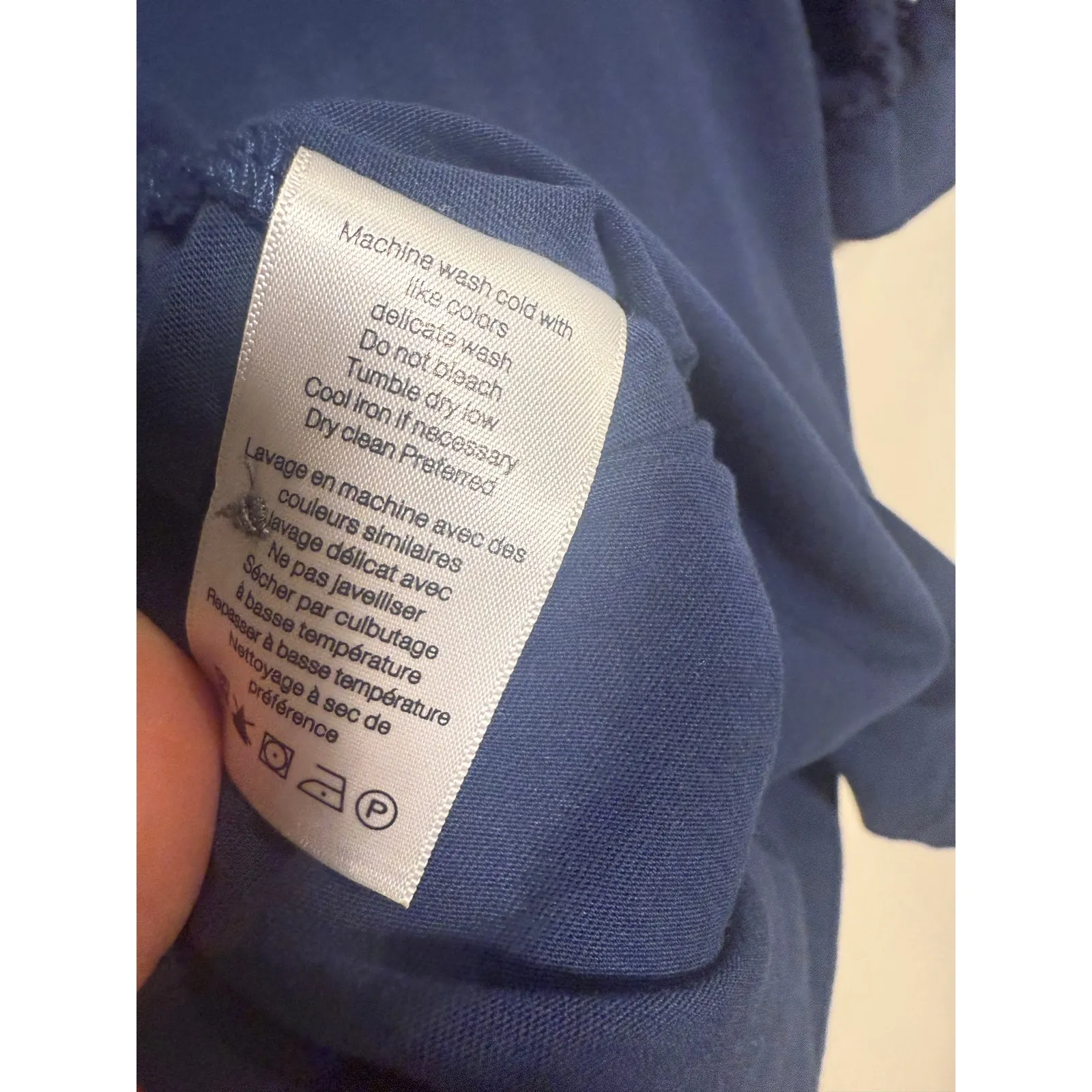 Veronica Beard Coralee Lace-Trimmed Cotton Jersey Blouse in Navy Sz. XS - Image 8