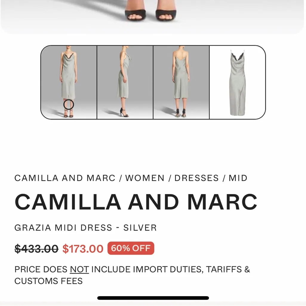 CAMILLA AND MARC Elegant Gray Women's Dress Size 2 - Image 8