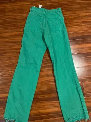ZARA full Length green Jeans - Image 3
