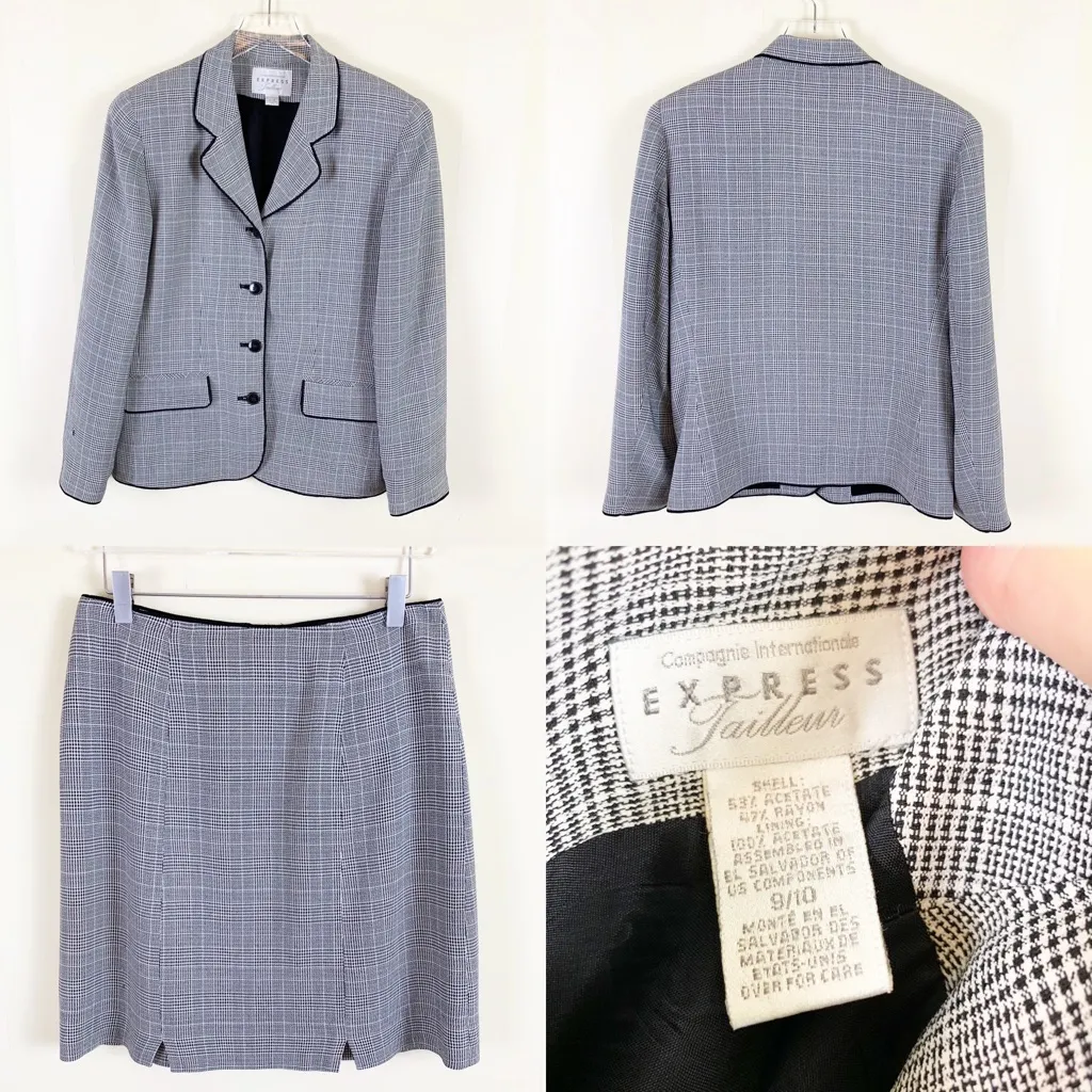 Express | Women’s Vintage Tailleur Glen Plaid Suit - Image 2