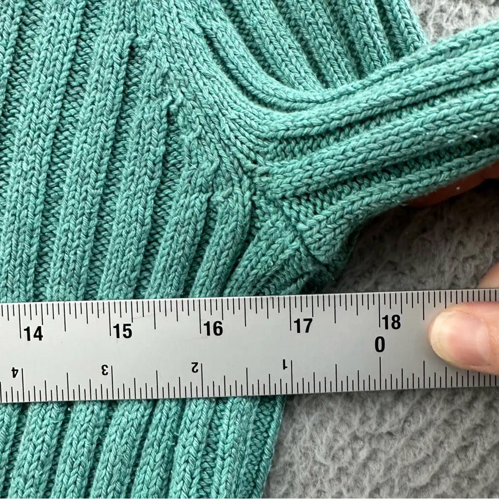 Vintage Lauren Ralph Lauren Silk Linen Knit Sweater Ribbed Preppy Y2K Women' S‎ Green - Image 6