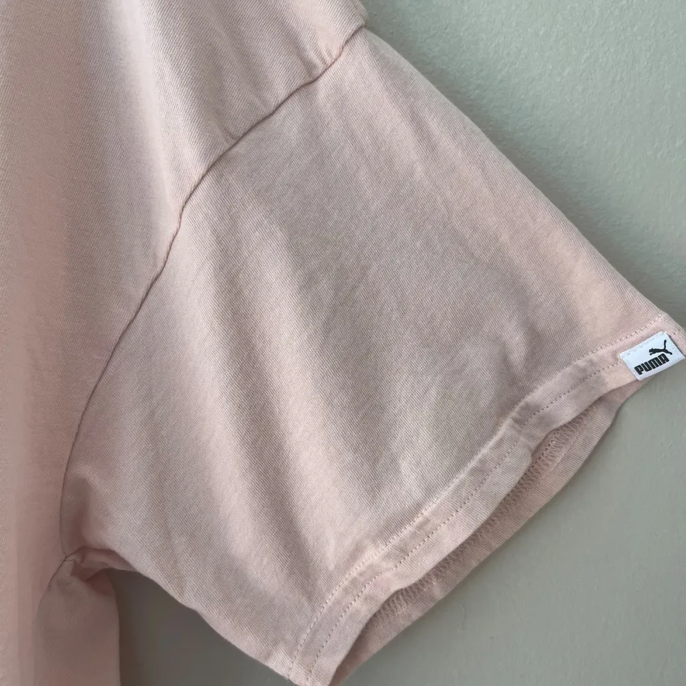 PUMA Sz XL Peach Classic Tee Shirt Cropped Top Loose Fit Stretch‎ - Image 5
