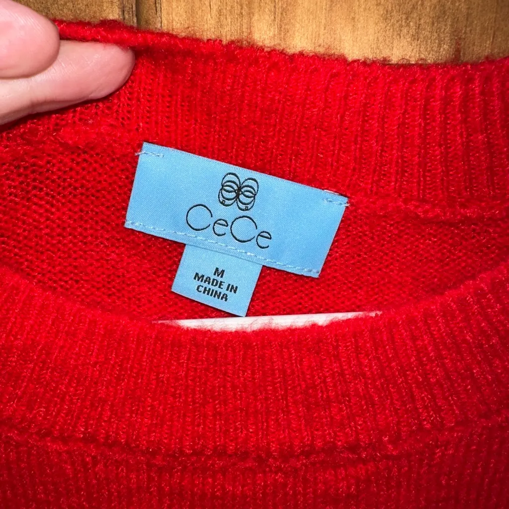 CeCe Red 'Merry' Christmas Sweater! Women’s size medium! - Image 3