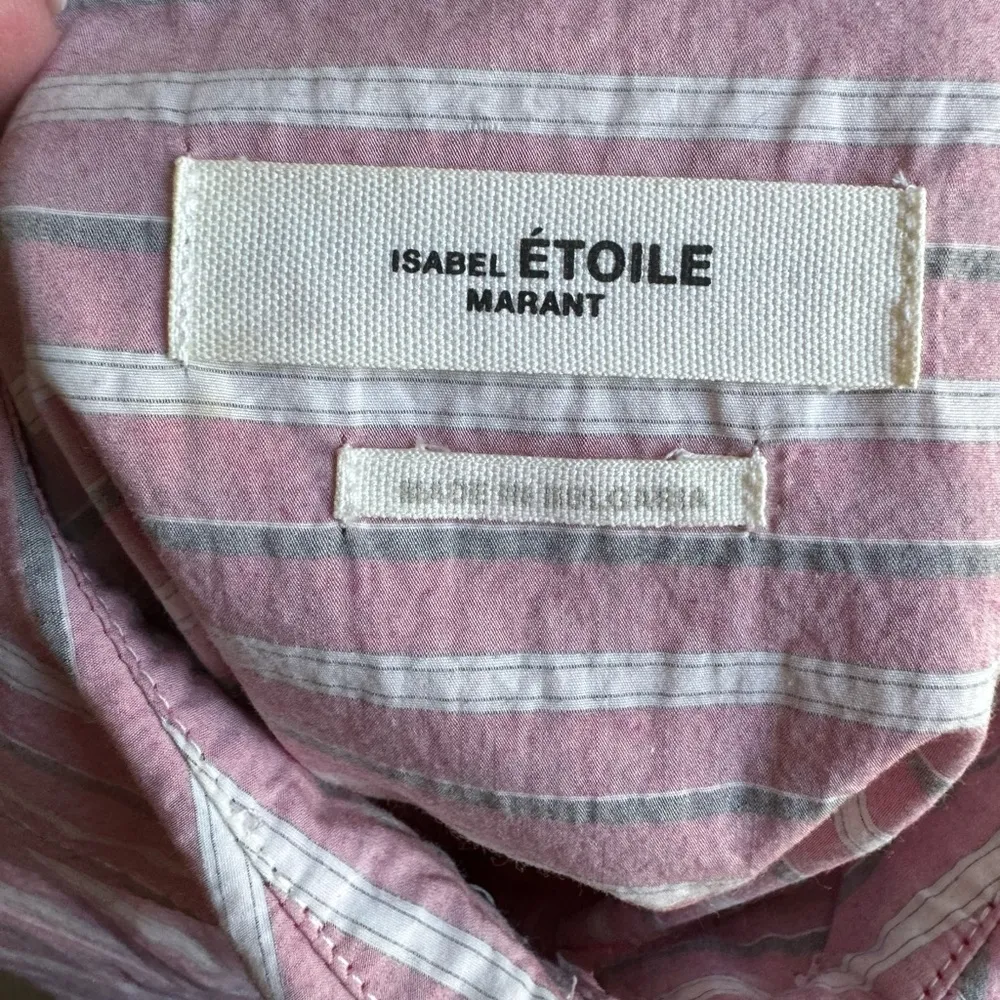 Isabel Etoile Marant Alanis Striped Cotton Shirt in Pale Pink - Image 4