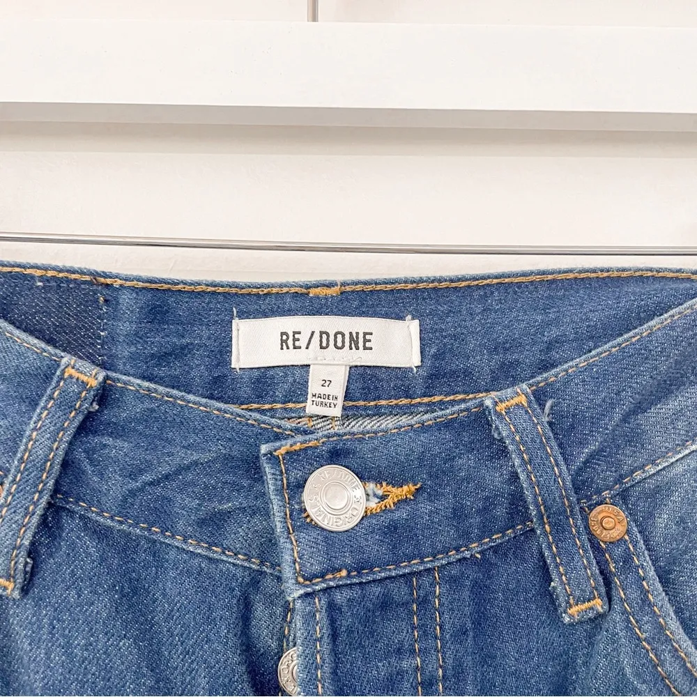 NEW RE/DONE Originals 90s High Rise Loose Jeans Destroyed Broken Blue - Image 5