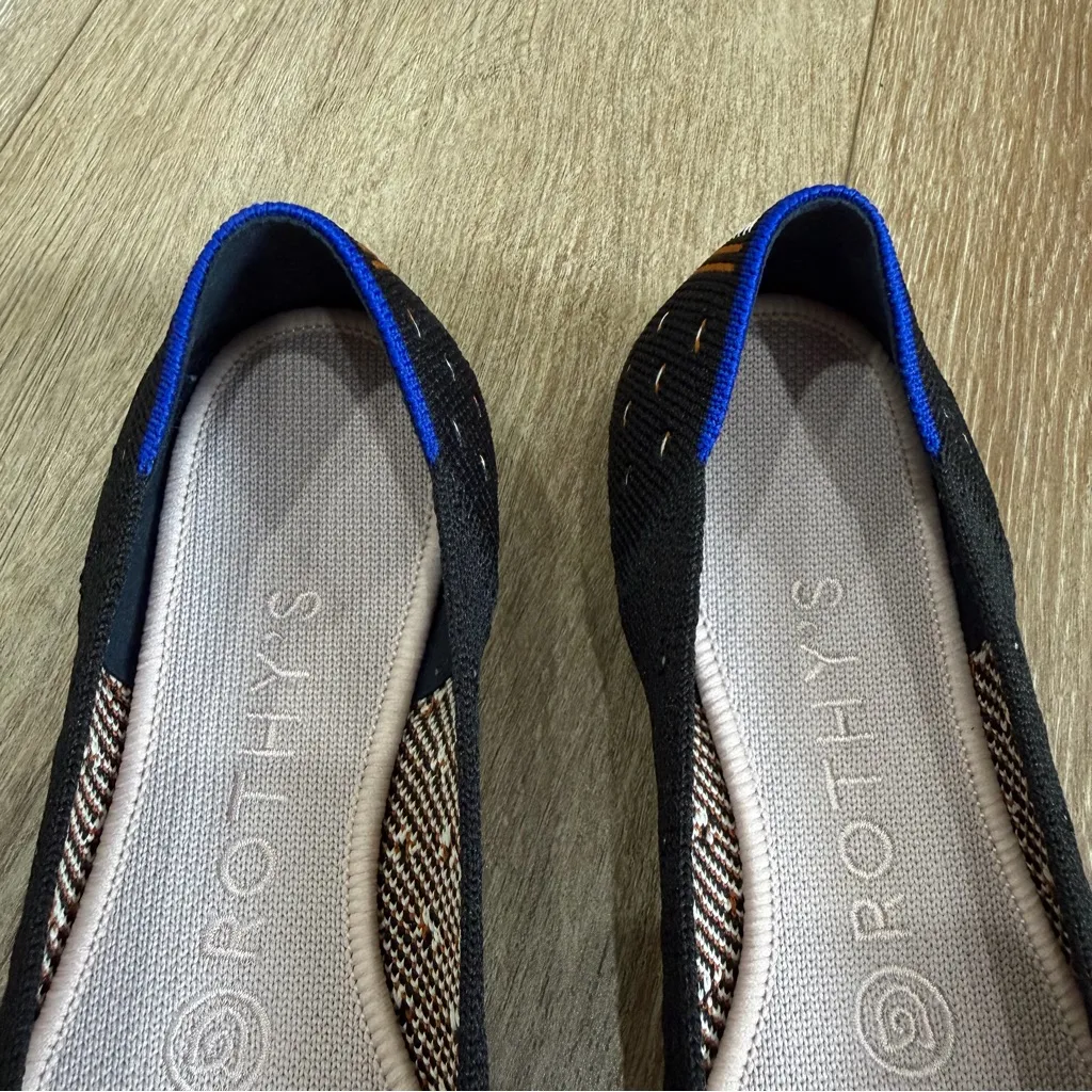 Rothy's RETIRED The Point Ivory Polka Dot Black Knit Ballet Flats Shoes Size 7 - Image 7