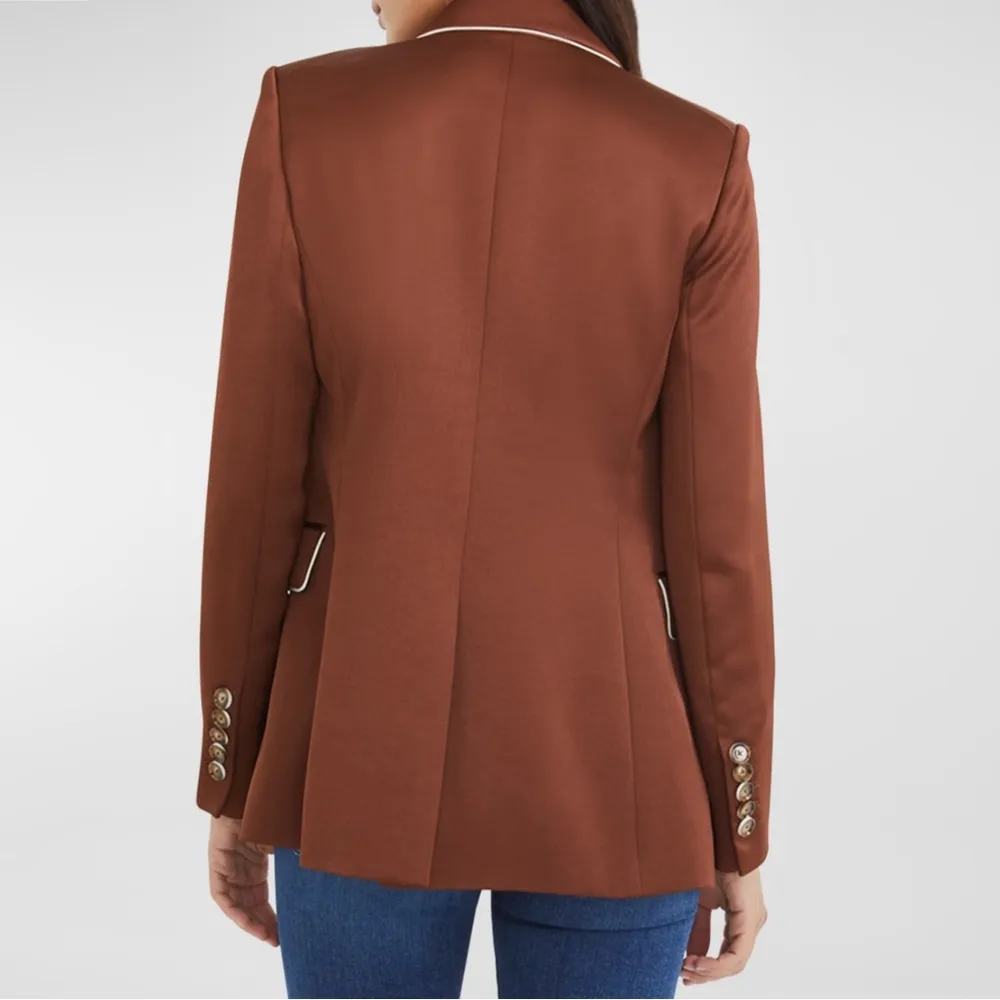 NWT Veronica Beard Roche Dickey Blazer DARK COPPER Size 2 - Image 4