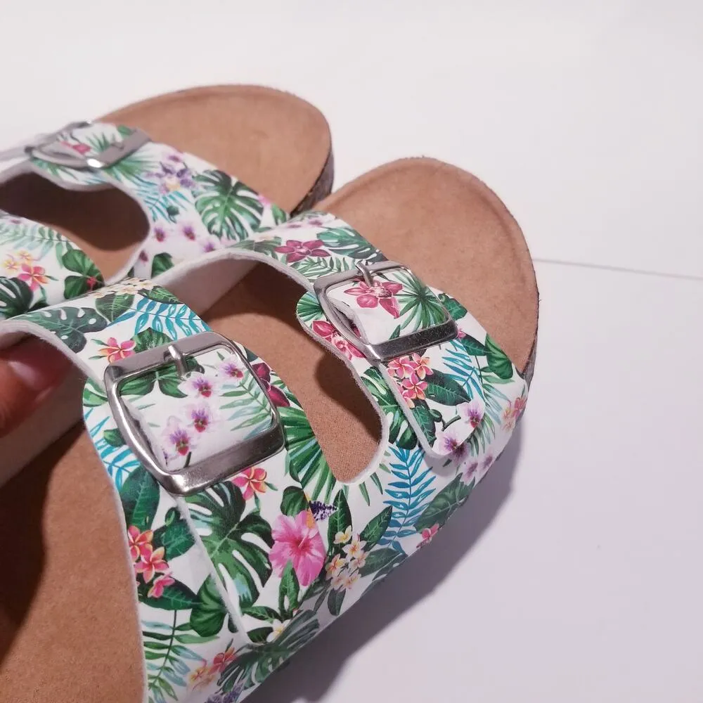 Floral Print Slip On Sandals Pink Size 7 - Image 7