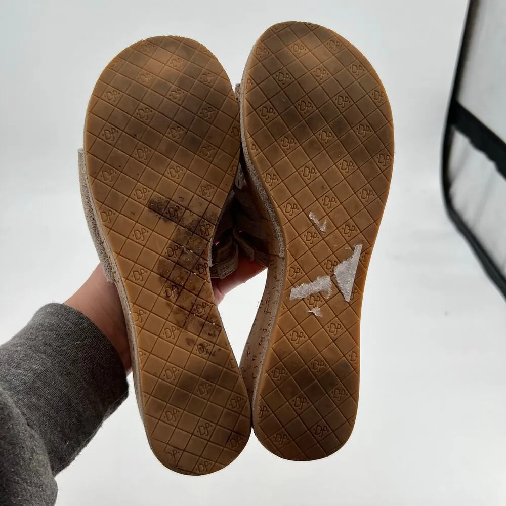 Donald J Pliner leather Sandals Slides Flip Flops Wedge Platform Beige Shoes 6.5 - Image 7